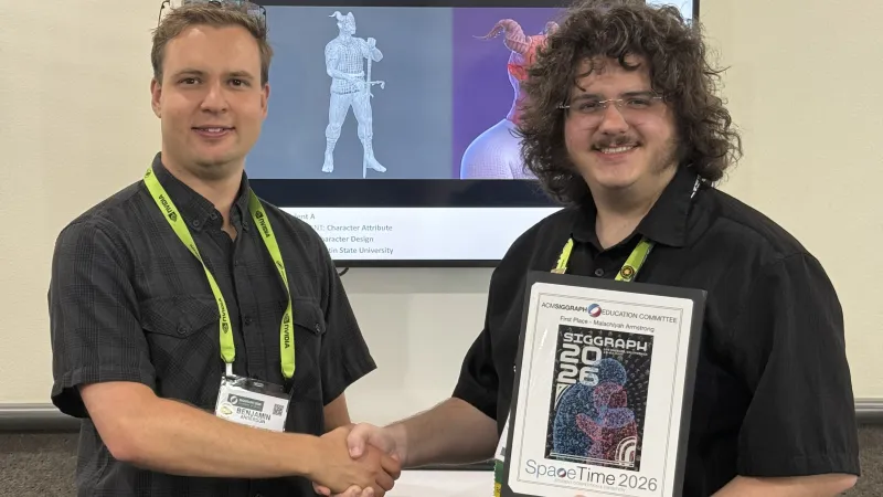 Malachiya Armstrong earned first place in the international 2026 ACM SIGGRAPH SpaceTime competition
