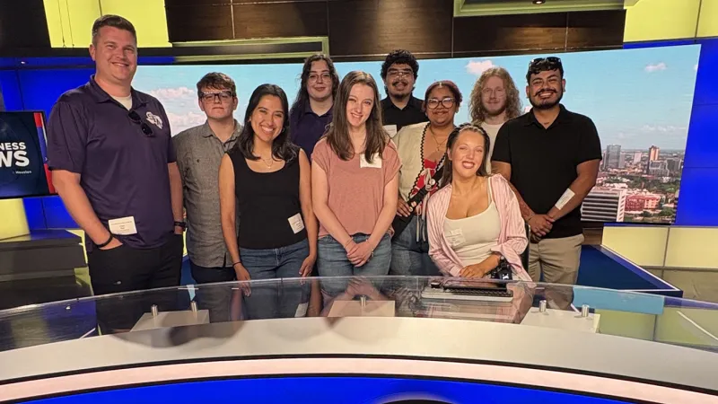 Broadcast journalism students from SFA's Department of Media and Communication toured Houston Public Media and ABC13 in Houston