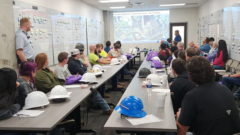 Students sitting in a construction management class