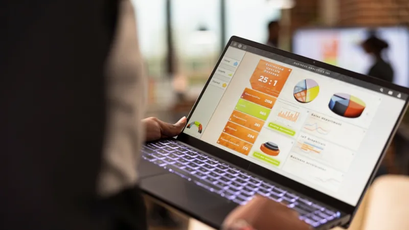 View of someone's computer screen while they analyze market data
