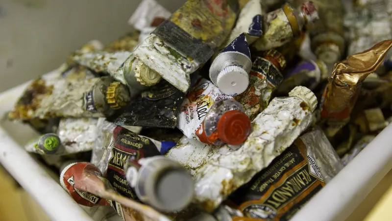 collection of paint tubes