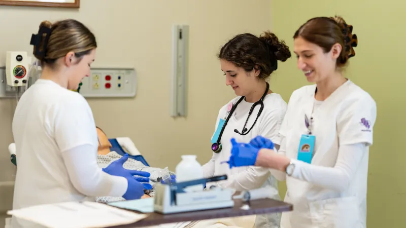 students learning at SFA school of nursing