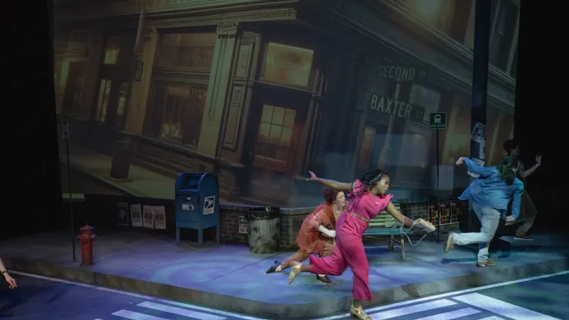 Students performing on stage during The Drunken City