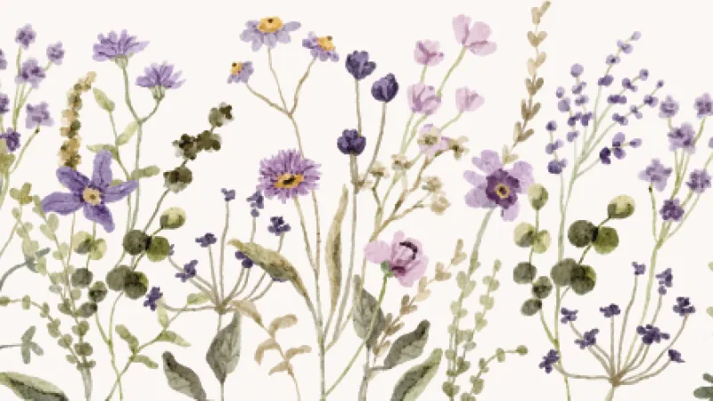 Stock image of watercolor flowers
