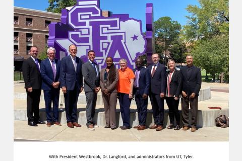 with President Westbrook, Dr. Langford and administrators from UT, Tyler