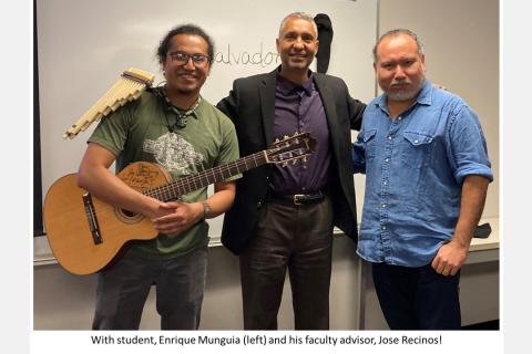 with student Enrique Munguia (left) and his faculty advisor, Jose Recinos