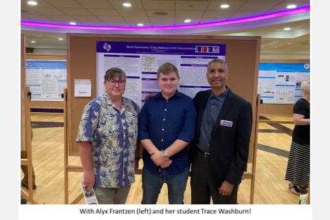 with Alyx Frantzen (left) and her student Trace Washburn