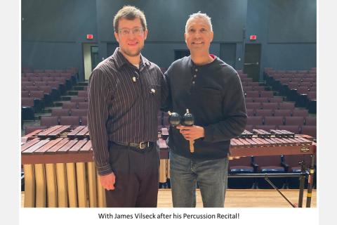 with James Vilsek after his percussion recital