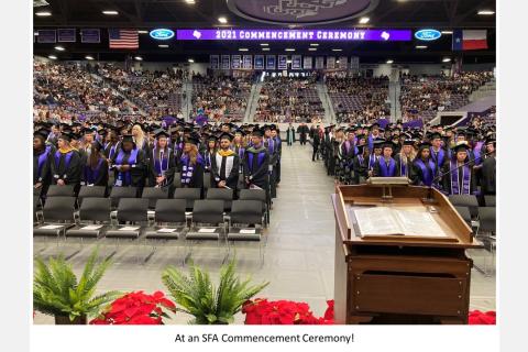 at an SFA Commencement ceremony