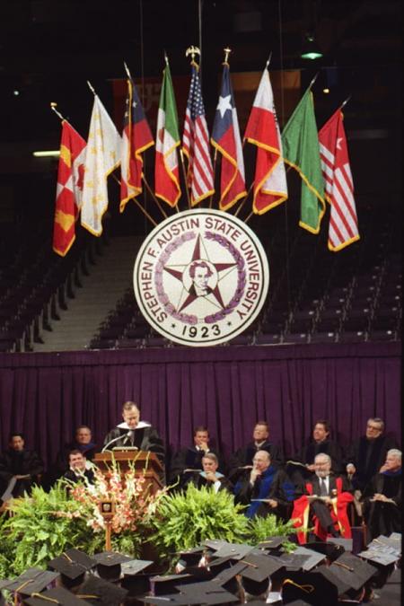 Bush delivers commencement address