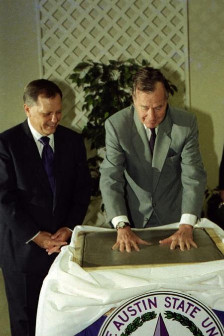 Bush handprint ceremony