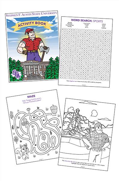 sample pages from the SFA Today children's activity book