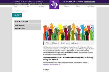Office of Diversity, Equity and Inclusion website - www.sfasu.edu/odei