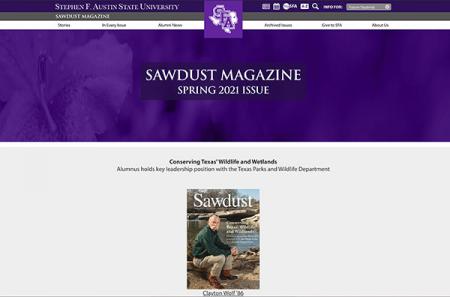 Sawdust Magazine website - www.sfasu.edu/sawdust/issue-21-spring