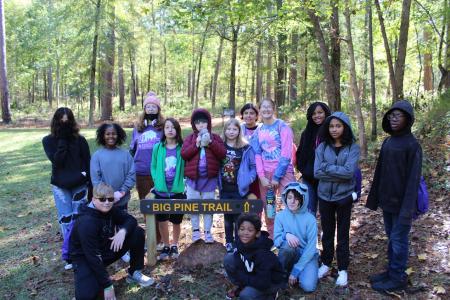 At the Big Pine Trail head at Mission Tejas State Park