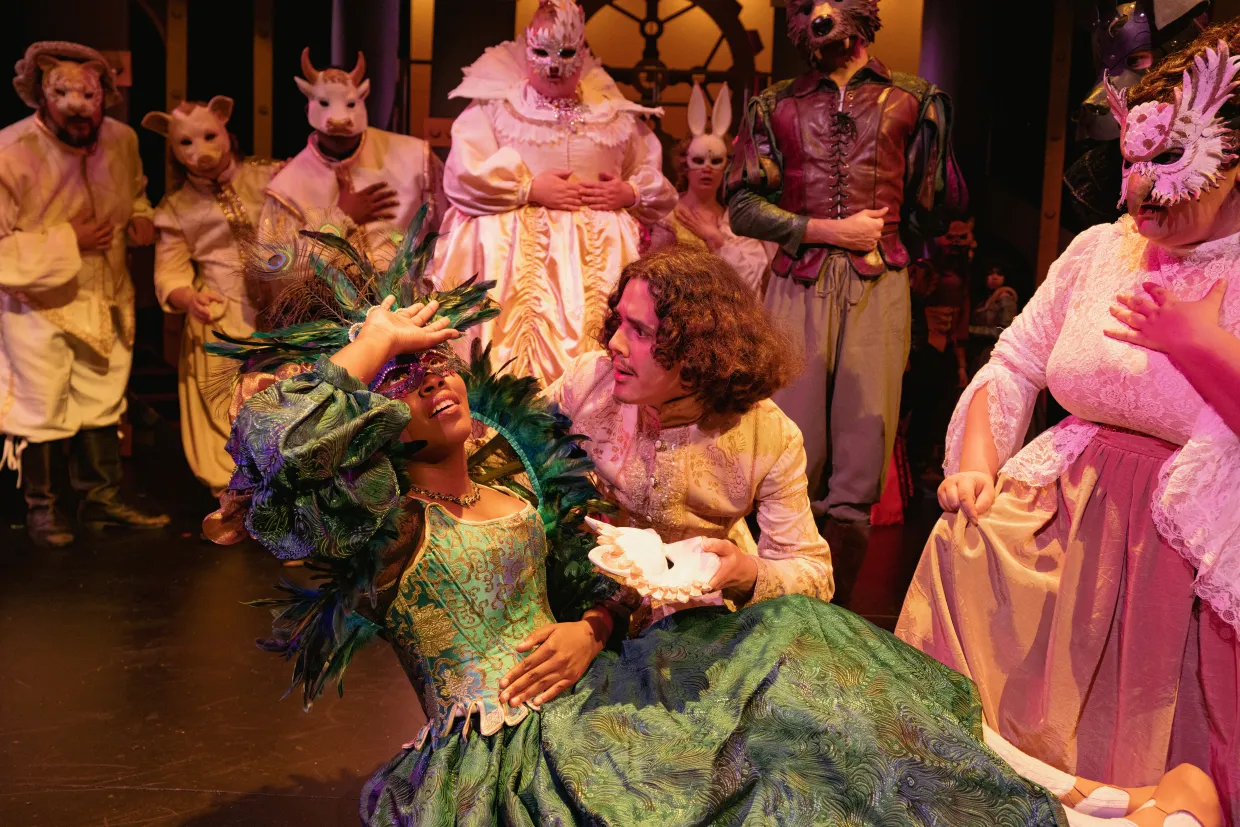 Theatre students performing