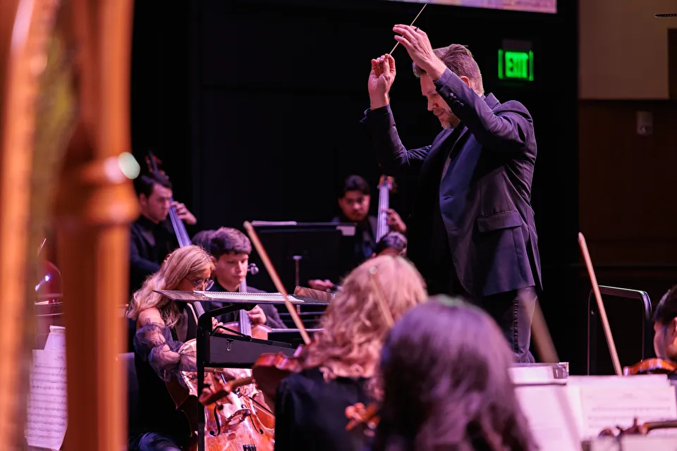 SFA Symphony Orchestra conductor and student performers SFA Symphony Orchestra conductor and student performers
