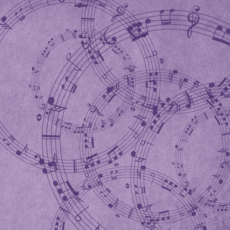 Musical notes in an abstract pattern Musical notes in an abstract pattern