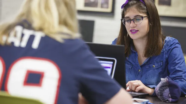 Students working at computer