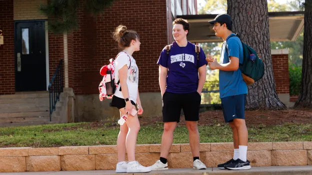 Students chatting between classes