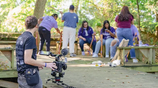 behind the scenes Trey filming marketing video