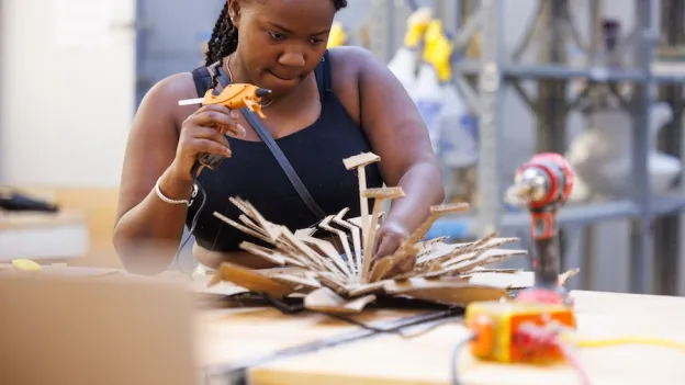 Student working on prototype