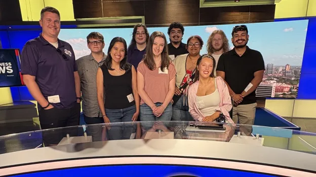 Broadcast journalism students from SFA's Department of Media and Communication toured Houston Public Media and ABC13 in Houston