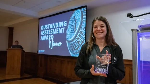Person receives a student affairs award