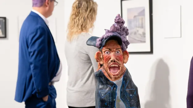 Student's artwork sculpture on display