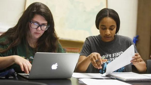 Students working together on a project