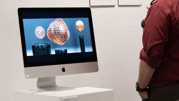Student animation project displayed at art exhibit