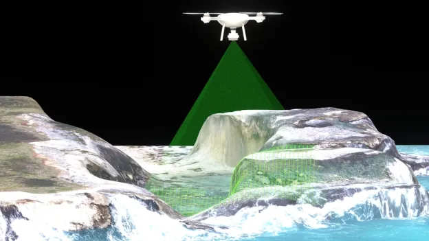 3D Rendering of drone operation with photogrammetry