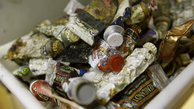 collection of paint tubes