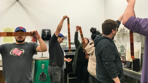 Students looking at negative rolls
