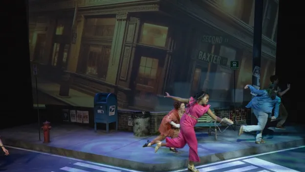 Students performing on stage during The Drunken City