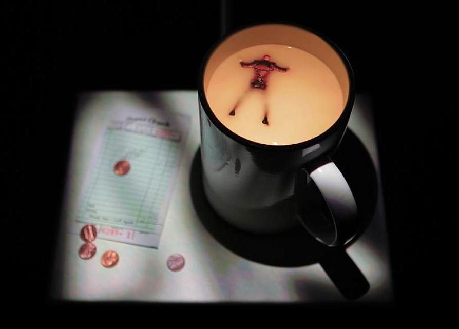 "Cup 'a Joe" is among the works featured in "Peter Sarkisian: Video Works." 