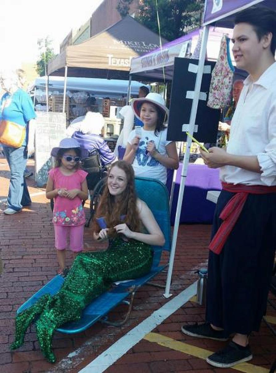 SFA theatre students Aubrey Moore and Connor Morrison, as characters from "The Little Mermaid"
