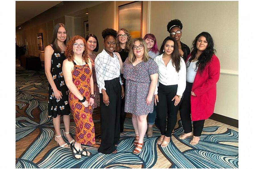 SFA members of The Pine Log staff at the TIPA annual convention in Corpus Christi.