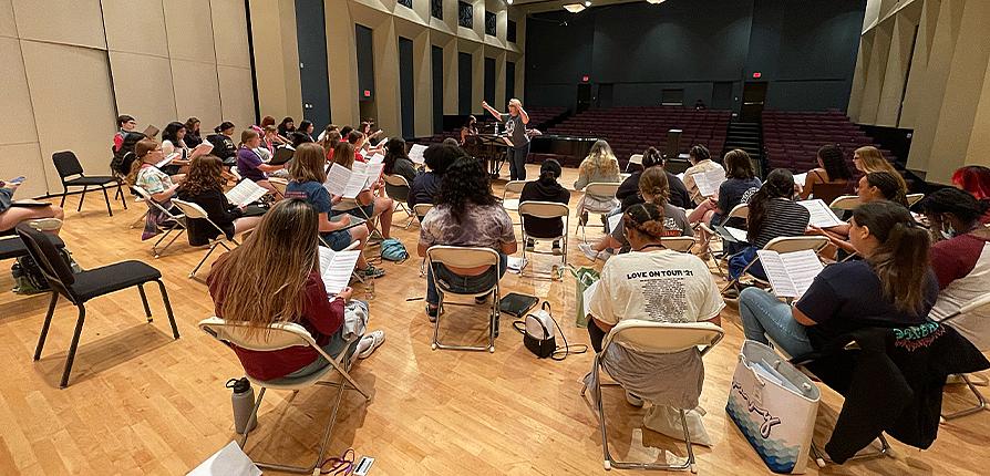 Choir camp practicing 