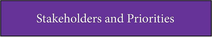 Stakeholders and Priorities graphic