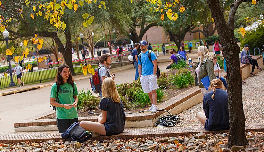 students on the quad