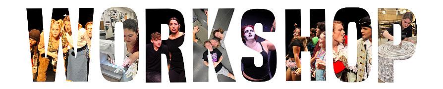 "Workshop" words with each letter filled by a photo