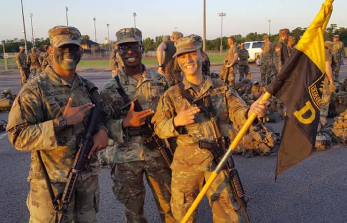 Cadets Waylon Jackson, Deran Tolbert and Josephine Unger