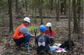students in the forest