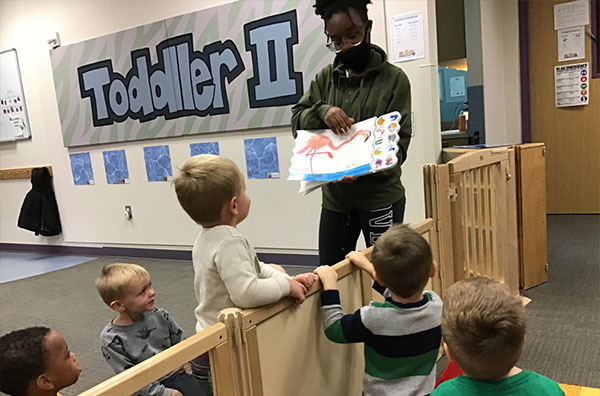 children listening to story