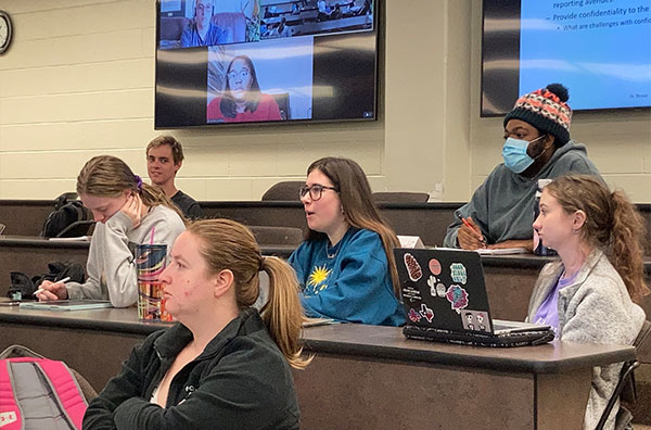 Students in a classroom discussion