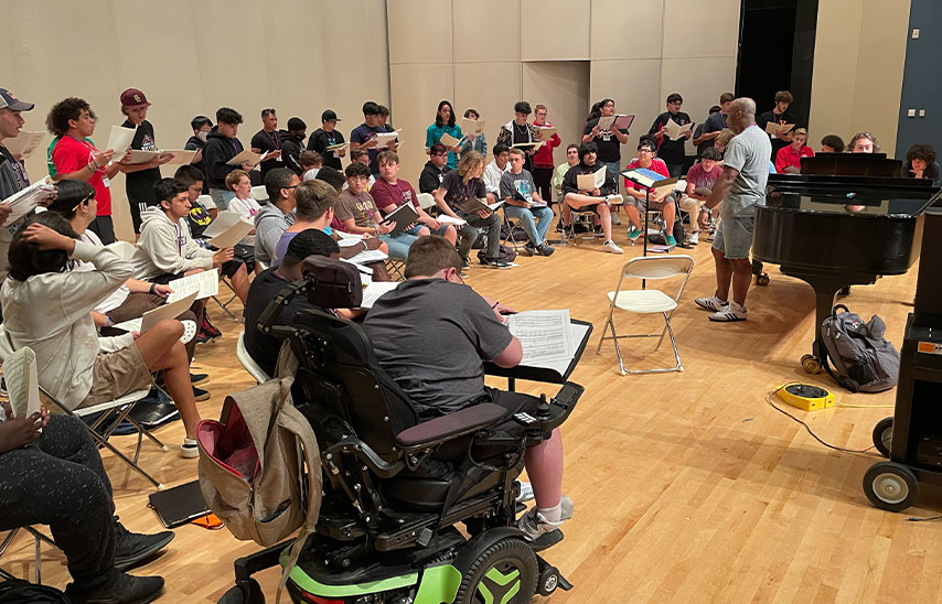 Students attending choir camp