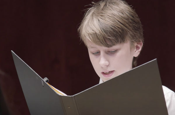 Student singing