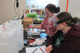 Students working in a lab