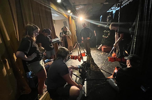 Behind the scenes of filming